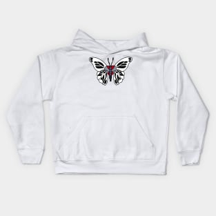 Butterfly Black, White & Gray Kids Hoodie